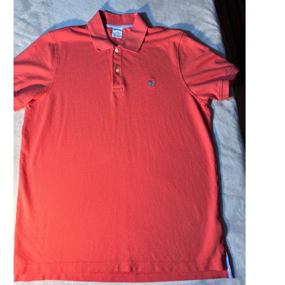 Brooks Brothers 1818 Slim Fit Polo Shirt Coral Pink Cotton Pique Mens XL